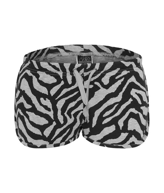 Ladies Zebra Hotpants grey BLack 2